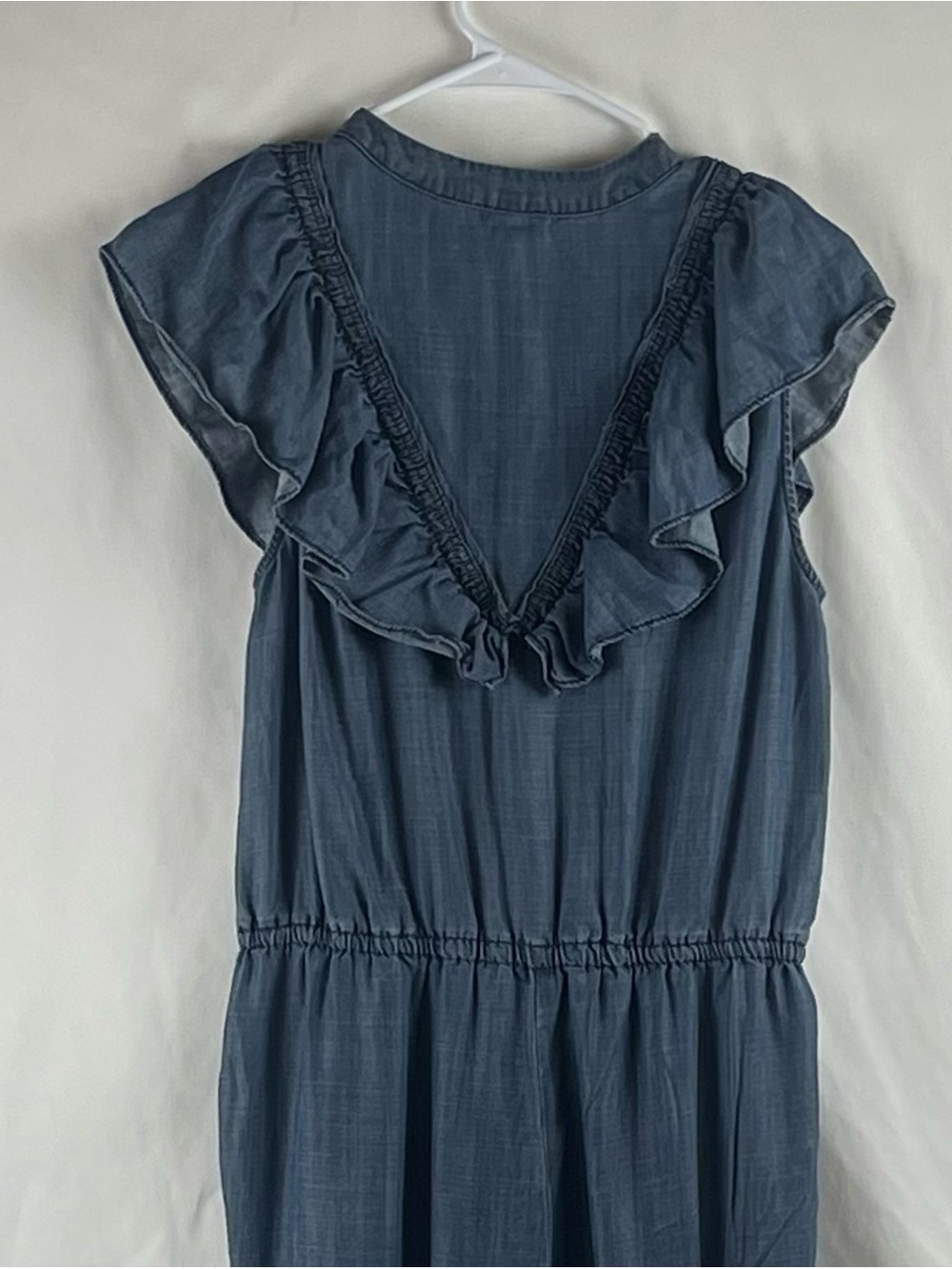 Anthropologie Current Air Blue Denim Chambray Prairie Jumpsuit NWOT Size S - Picture 6 of 11